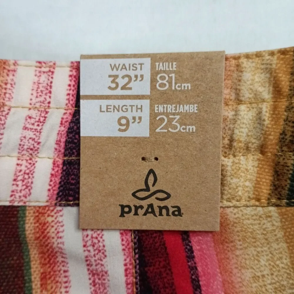 Prana Board Shorts Swim Fenton Baja Striped Colorful 1969521 Men's‎ 32 9